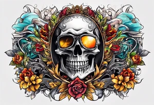 skeleton running from the world tattoo idea