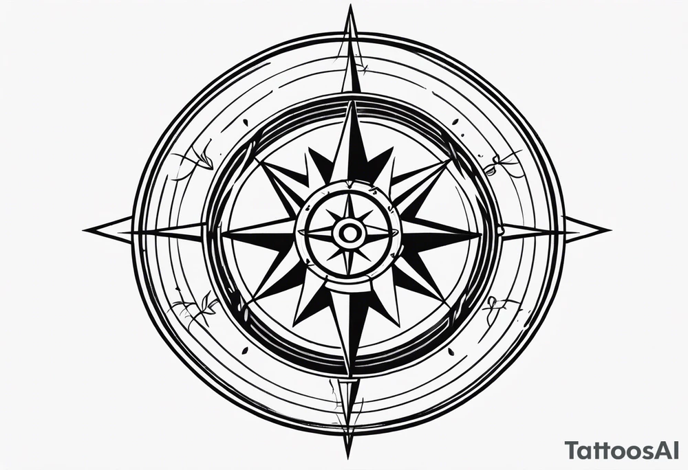 Vintage Compass tattoo idea