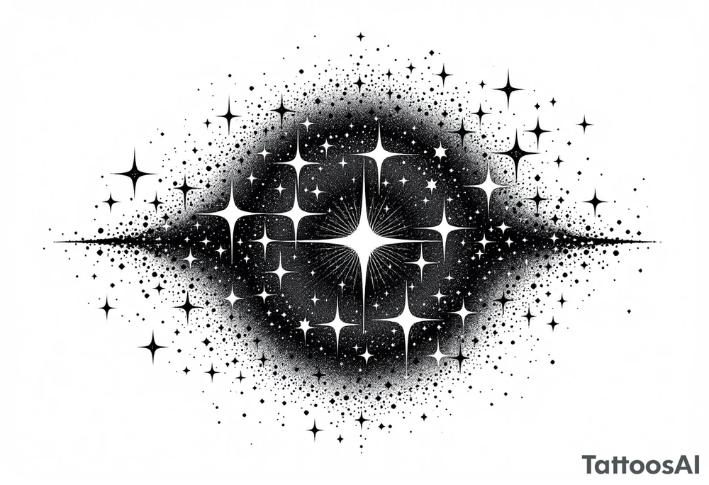 Small stars and tears background tattoo idea