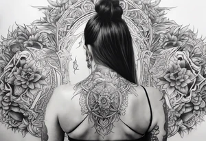 Yggdrisil back piece tattoo idea
