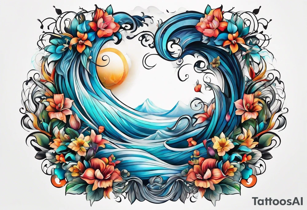 Surreal flowing tattoo idea