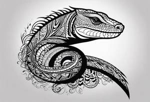 Aboriginal style goanna tattoo idea