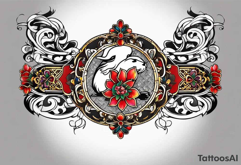 Chinese bracelet with rabbit pendent tattoo idea