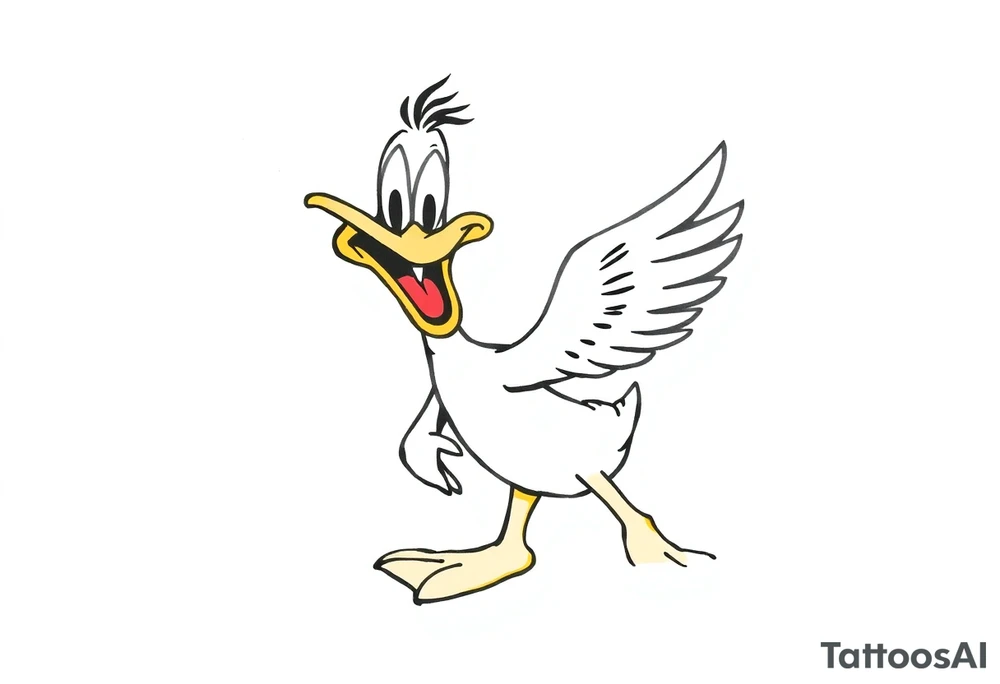 80s looking Daffy duck  high tattoo idea