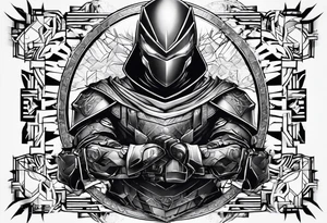Modern robot ninja tattoo idea