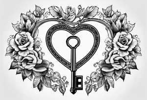 old antique heart shaped key with the 2016 on it. tattoo idea