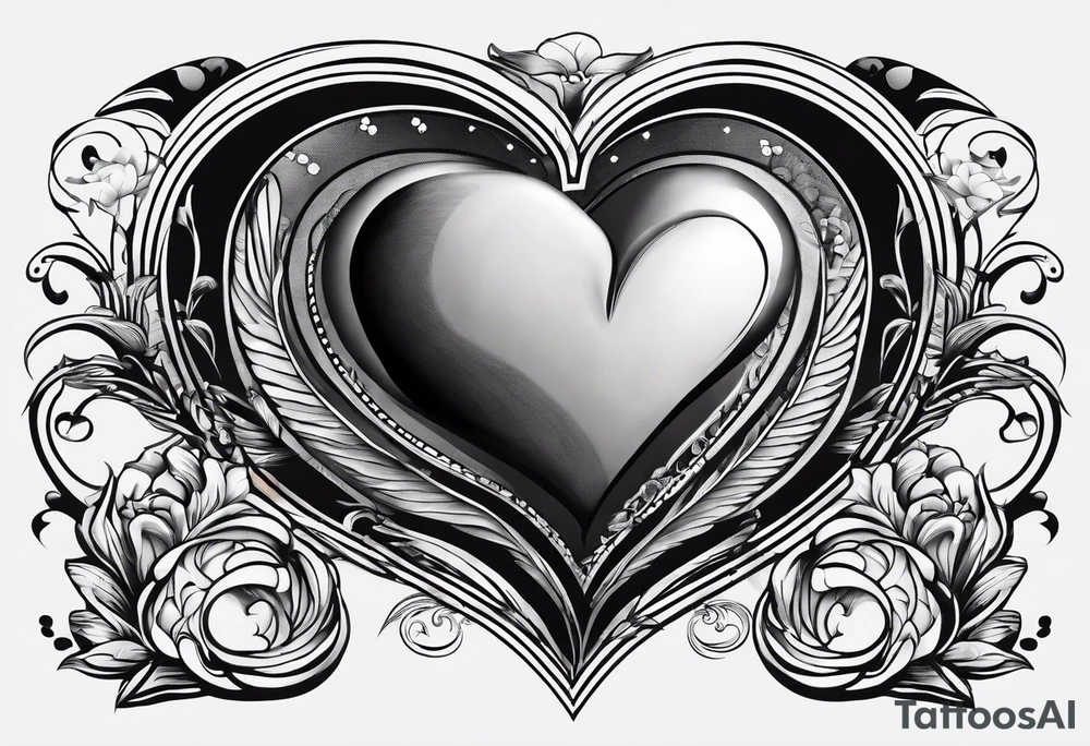 A heart with a staircase going into it tattoo idea