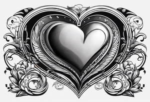 A heart with a staircase going into it tattoo idea