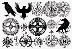 Viking Vegvísir with a raven tattoo idea
