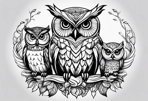 Owl family tattoo idea