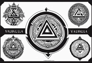 Valhalla valknut battle shield tattoo idea