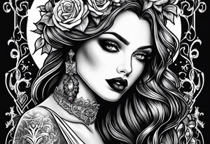 Gothic vampire lady tattoo idea
