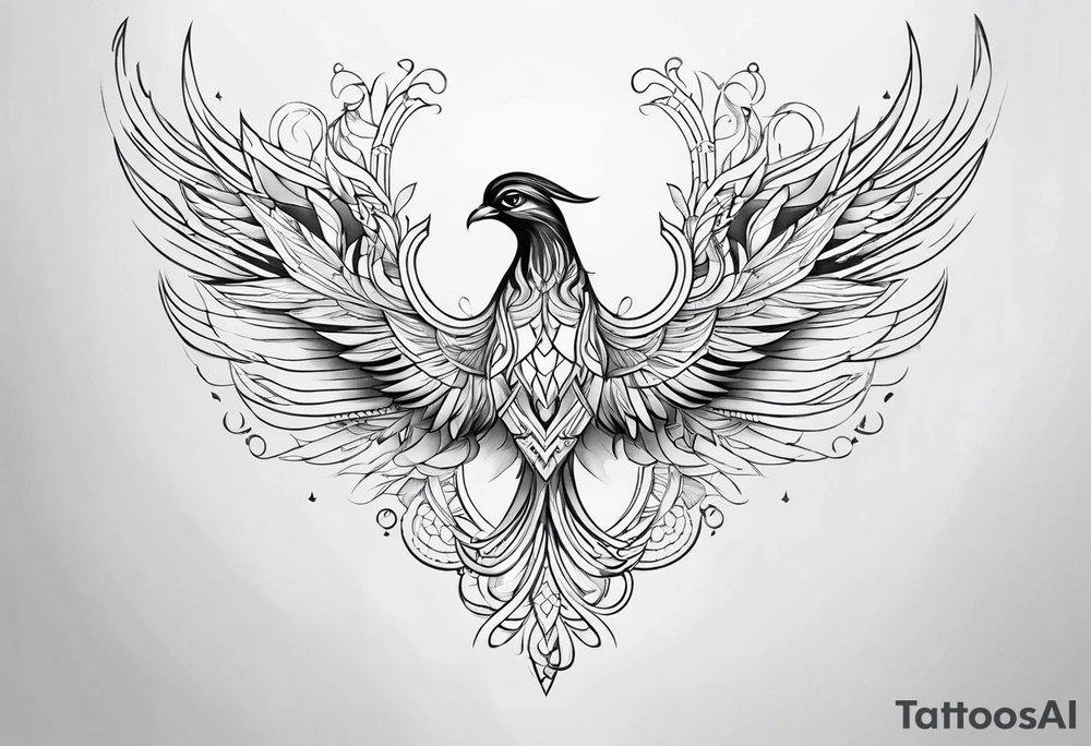 girly phoenix bird sternum tattoo tattoo idea