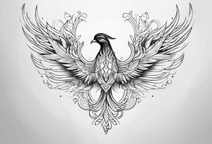 girly phoenix bird sternum tattoo tattoo idea