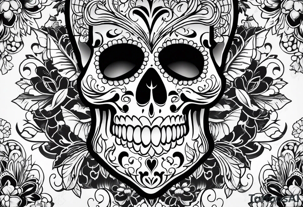 Sugar skull tattoo idea