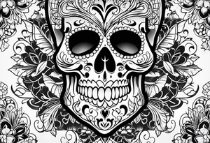 Sugar skull tattoo idea