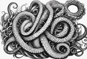 natural real entwined tentacle tattoo idea