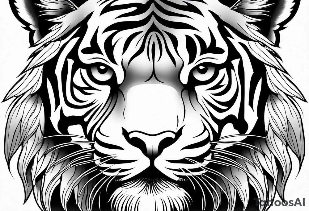 Tiger with owl eyes tattoo idea