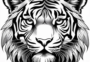Tiger with owl eyes tattoo idea