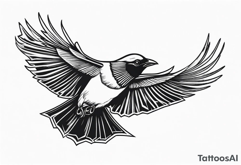 alpine chough flying tattoo idea