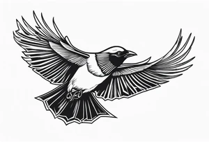 alpine chough flying tattoo idea