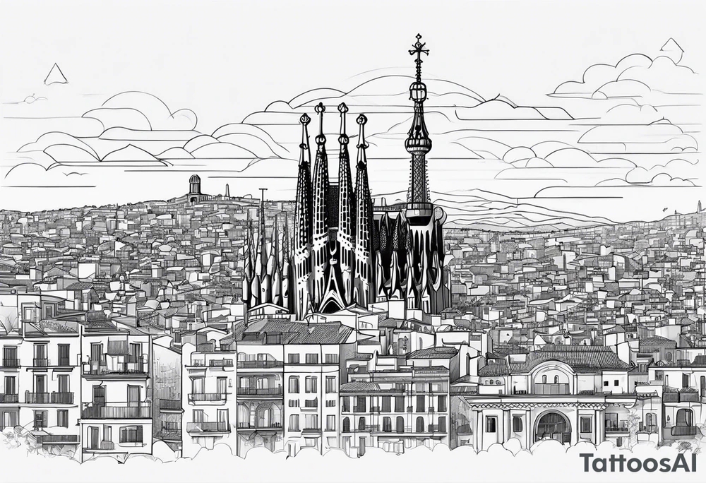 Mix two cities: Barcelona in Spain and Naples in italy.the tattoo should be black and white and small tattoo idea