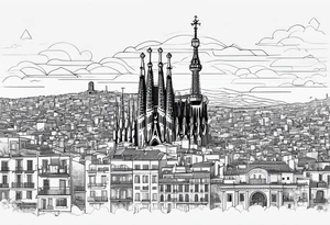 Mix two cities: Barcelona in Spain and Naples in italy.the tattoo should be black and white and small tattoo idea