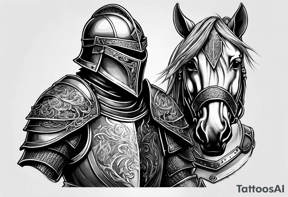 knight in heavy armor tattoo idea