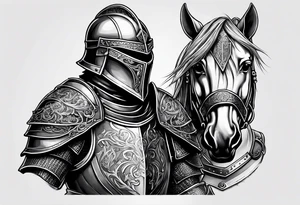 knight in heavy armor tattoo idea