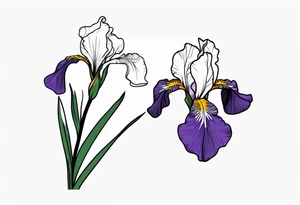Iris flower with stem tattoo idea