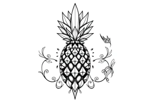 powerful majestic pineapple vagina, and anus 
with a crown tattoo idea