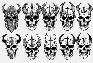 Viking skeleton head tattoo idea