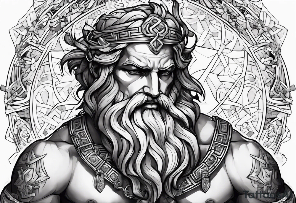 A greek god, chained of a Rock tattoo idea
