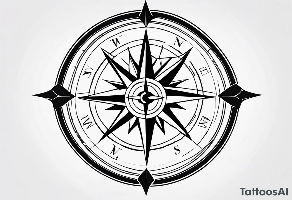 Vintage Compass tattoo idea
