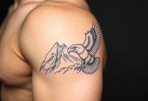 mountains and an eagle tattoo idea