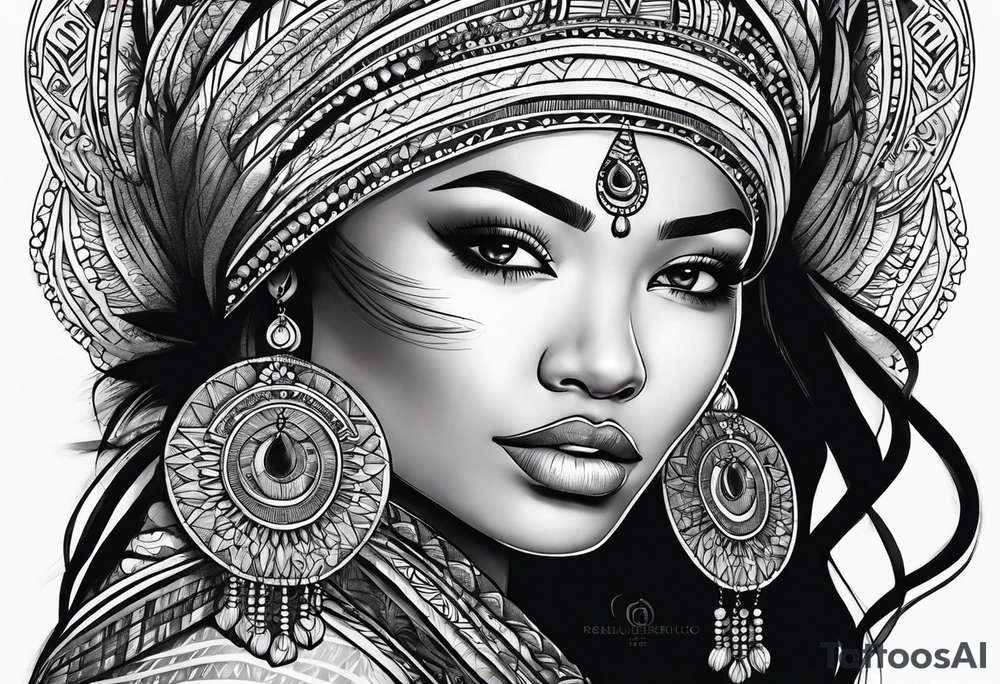 ethnic woman tattoo idea