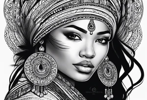 ethnic woman tattoo idea