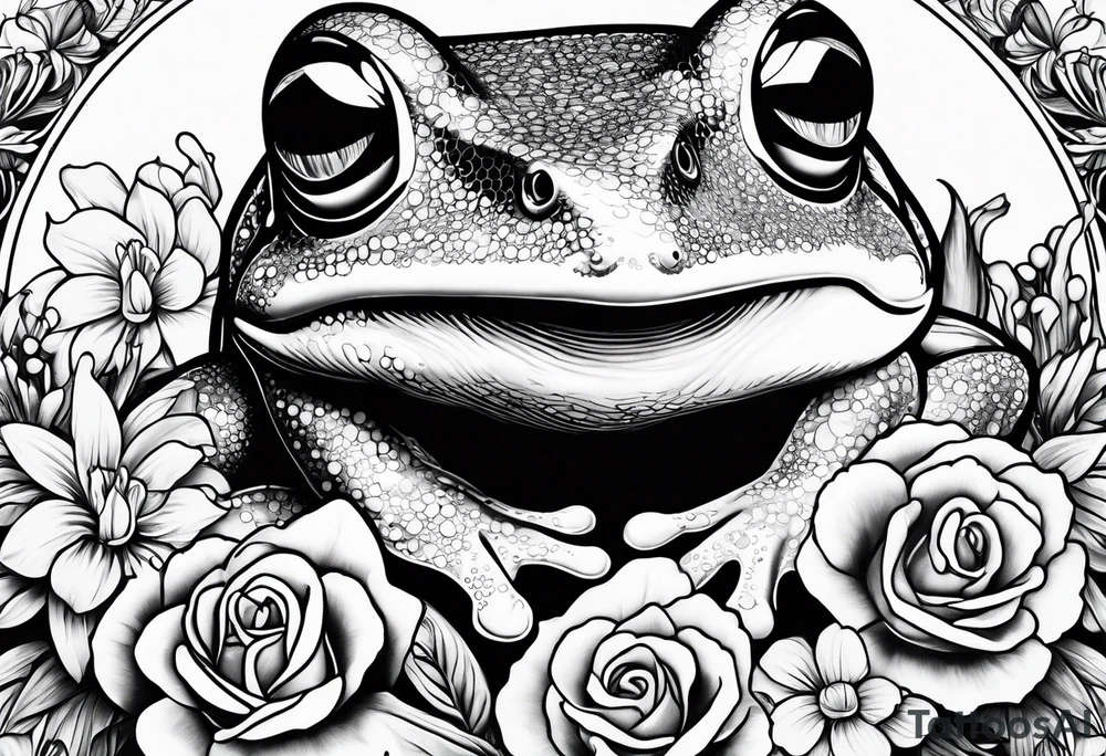 Frog, engagement ring, flowers, sharks tattoo idea