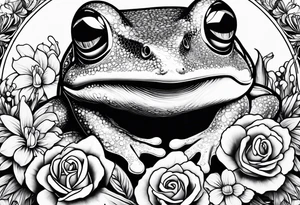 Frog, engagement ring, flowers, sharks tattoo idea