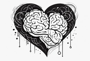 Brain, heart, love, abstract, symbolism, perseverance, heart break makes you strong, worth it, pain makes you stronger tattoo idea