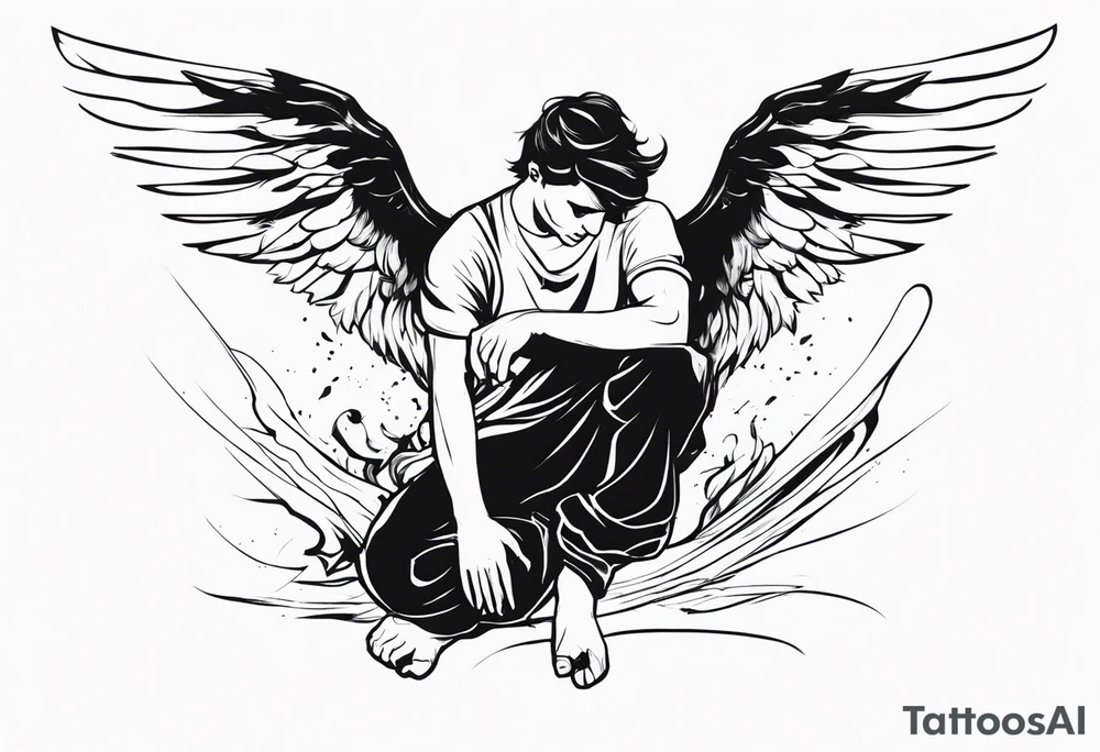 male fallen angel,the fall of gabriel evil tattoo idea