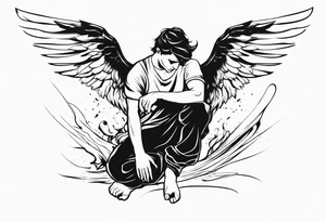 male fallen angel,the fall of gabriel evil tattoo idea