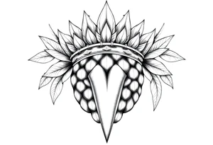 Majestic crown pineapple ,vagina and anus tattoo idea