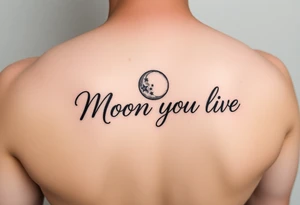 The words "Moon of my life" in script with a Moon and stars tattoo idea