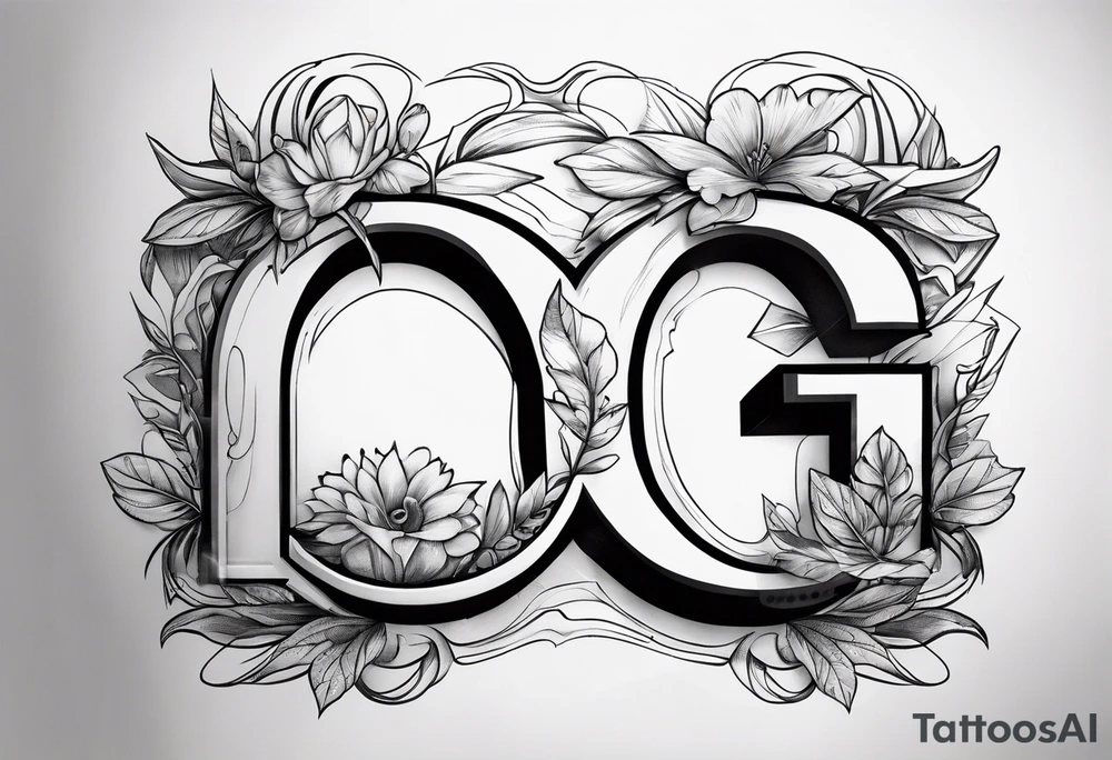 the letters O T G with a cool font tattoo idea