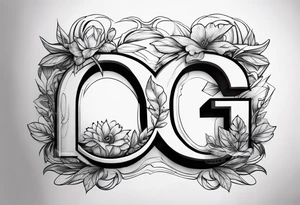 the letters O T G with a cool font tattoo idea