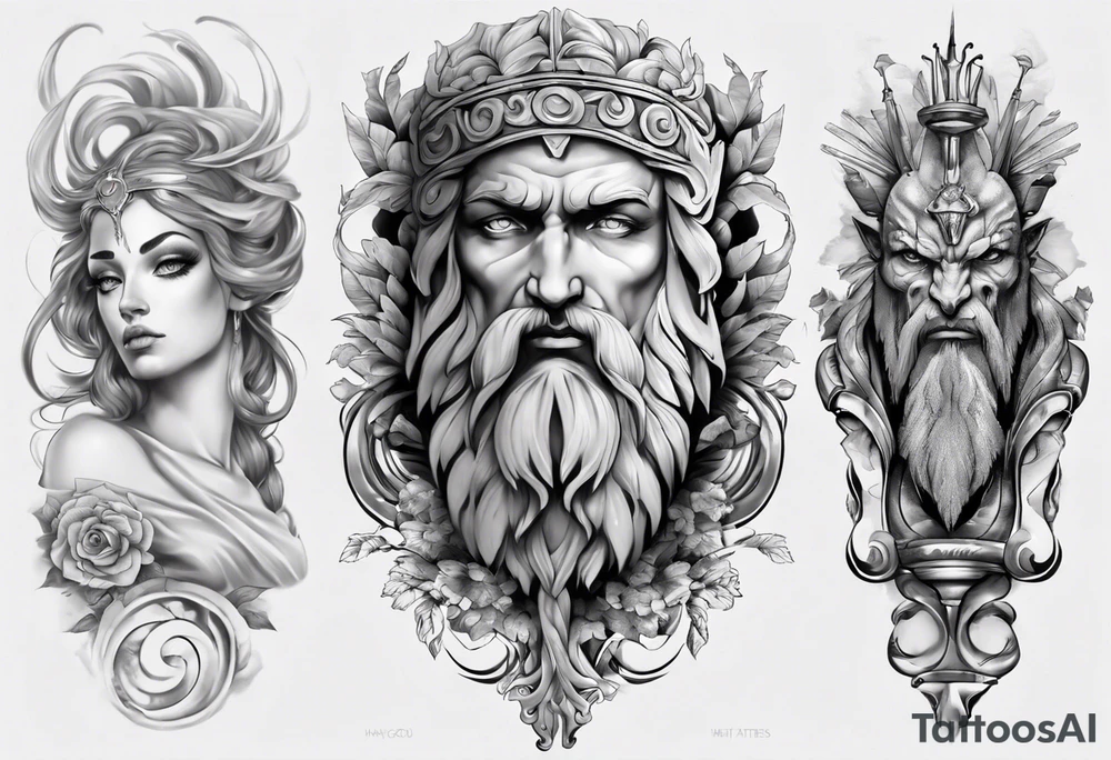 Greek mythology sleeve tattoo idea