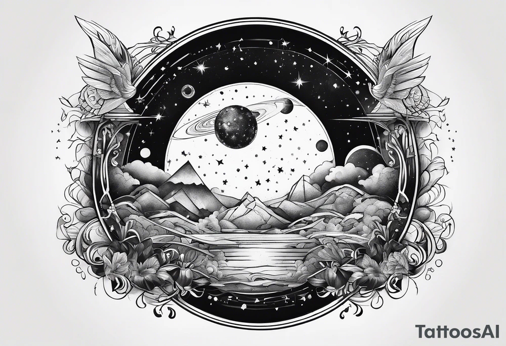 Smal abstract Astronomy tattoo idea