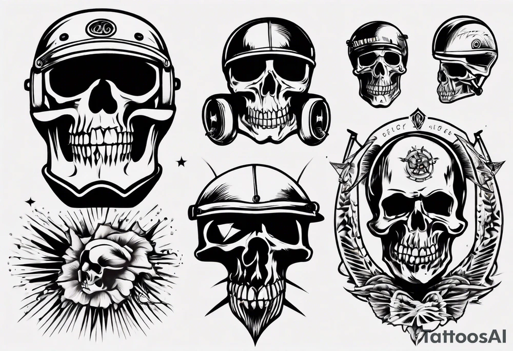 60s sexy biker tattoo idea