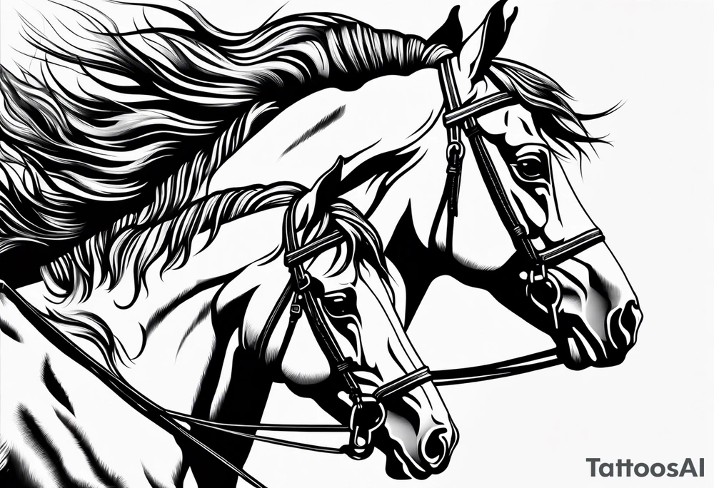 Horse portrait no shading tattoo idea